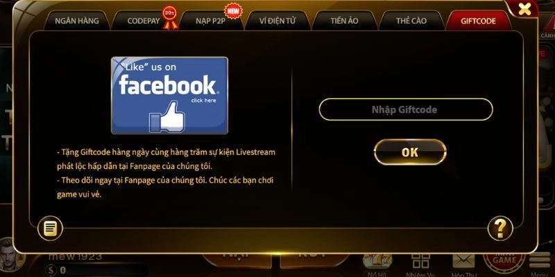 Quy trình sử dụng giftcode