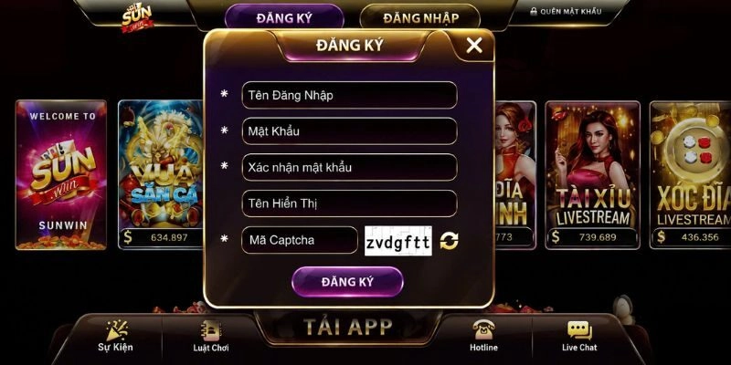 Đăng ký Sunwin dễ dàng với quy trình 3 bước