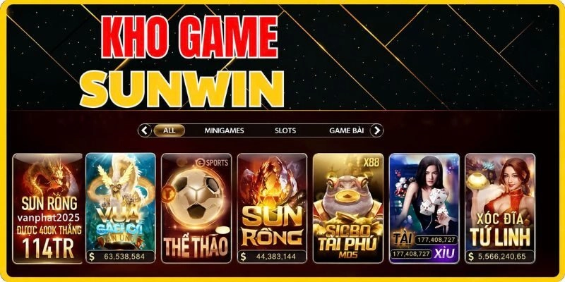 Trải nghiệm kho game Sunwin đồ sộ